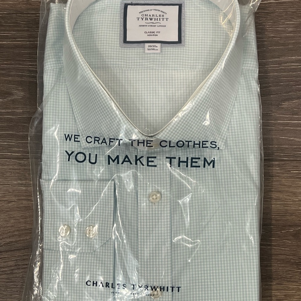 *Make offer* Men’s Charles Tyrwhitt mini gingham classic fit shirt - BRAND NEW